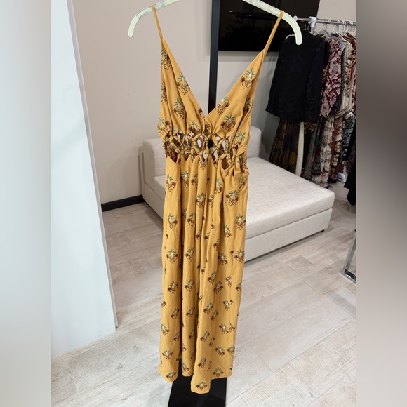 Farm Rio: Coconut Tree Tapestry Macrame Yoke Maxi Dress - Picture 8 of 9